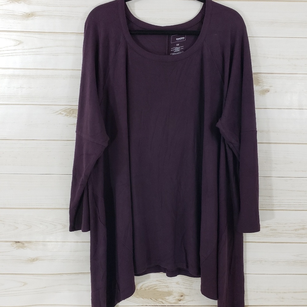 Sonoma Eggplant 3X Long Sleeve Sweater